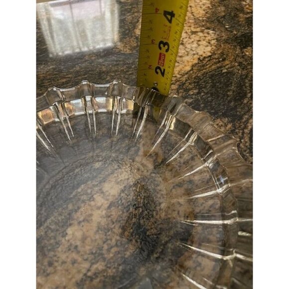 Vintage Fostoria 10" Large 1940's Round Ashtray In A Pressed Clear Glass Design‎ - Picture 4 of 10